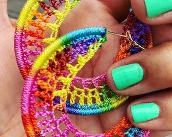 Créoles au crochet, créoles en or 14 carats