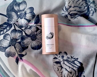 Free Mind  -  Affirmation Scarf - Manifestation Aid Scarves - Birthday gift - Anatomical Brain & Flower -  Affirmation Scarf Free Mind