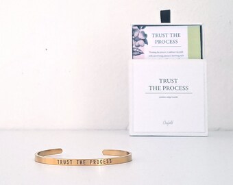 Nudge Bracelet - Trust the Process – Gold or Silver – Accessories with intention - Steel Bangle - Motivational Cuff Bracelet - selfcare gift