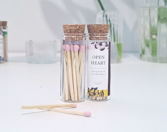 Ritual Matches - Glass Jar with Matches - Affirmation Aids - Colored Match Sticks - Bridal Shower Favors  - Selfcare Ritual - light candles