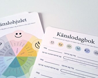 Känslodagbok för Barn - 10 kort - KBT Verktyg