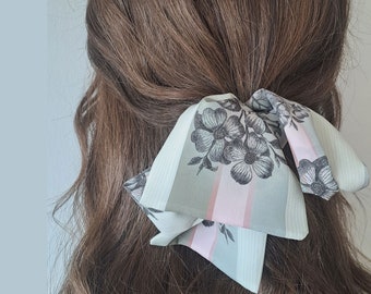 Hair Scarf - Strong Core - Bow Tie scarf - Nudge Accessory - hair tie - Manifestation Aid  - Birthday gift - Anatomical Spine & Flower