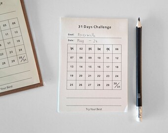 31-Day Goal Tracker - Worksheet - daily habit tracker - Planner -