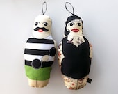 Tattooed Lady & Muscle man dolls