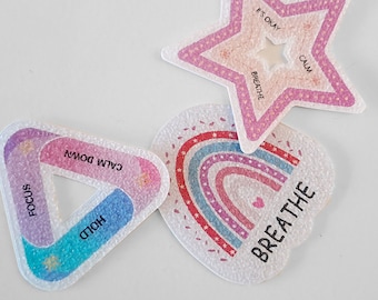 Mindful Touch Stickers -  Find Your Calm, Anytime, Anywhere - textured fidget stickers - ADHD - Focus Support for Kids