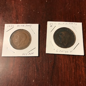 1932 and 1912h English penny lot (key dates)