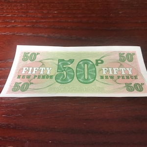 Fifty pence military certificate