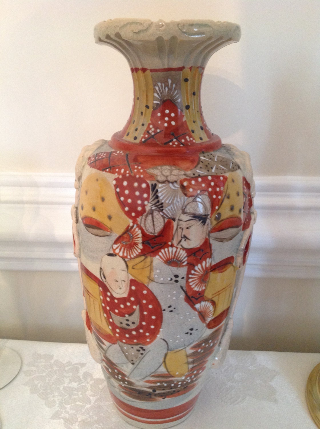 Vintage Japanese Satsuma Vase Etsy