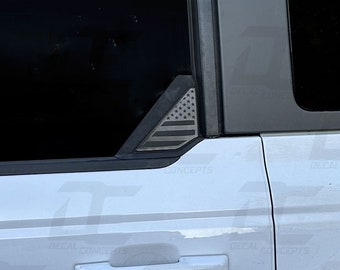 American Flag Rear Window Corner Accent Decal Kit For Ford Bronco (2021+)