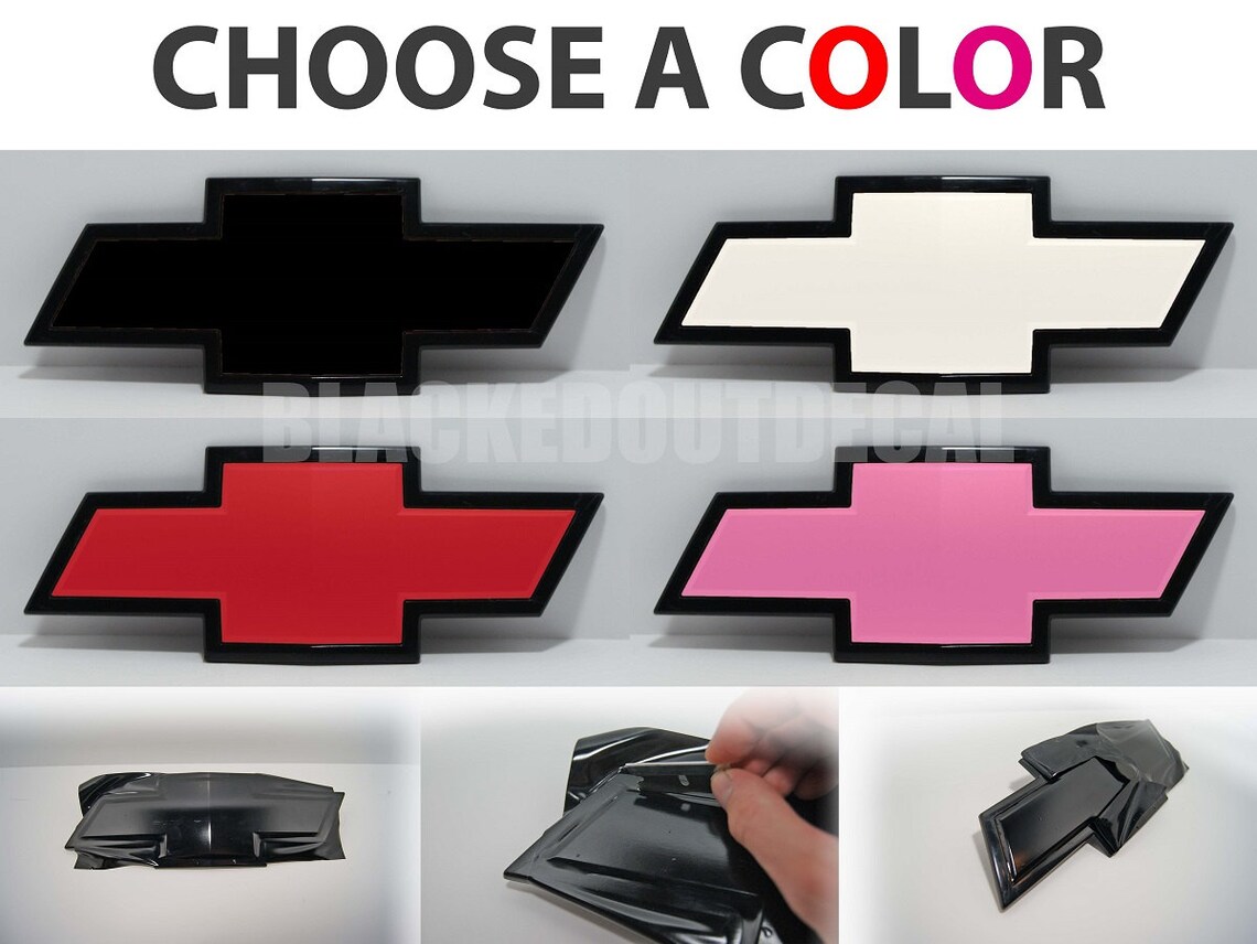 2 Universal Chevy Bowtie Vinyl Sheets Emblem Decal Overlay Etsy