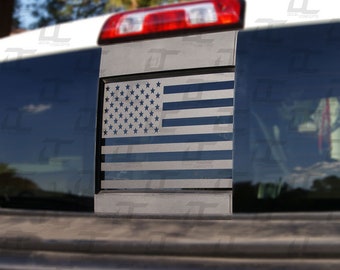American Flag Rear Window Accent Decal - Fits 2015-2018 Chevy Silverado / GMC Sierra
