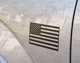 Flat Black Universal American Flag Car Fender Decal Kit