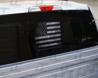 American Flag Distressed Rear Window Printed Accent Decal For Ford F150/F250 (2015-2025)