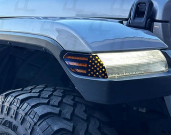 American Flag Front Side Marker Accent Decal Kit For Jeep Gladiator / Jeep Wrangler JL (2018-2025)