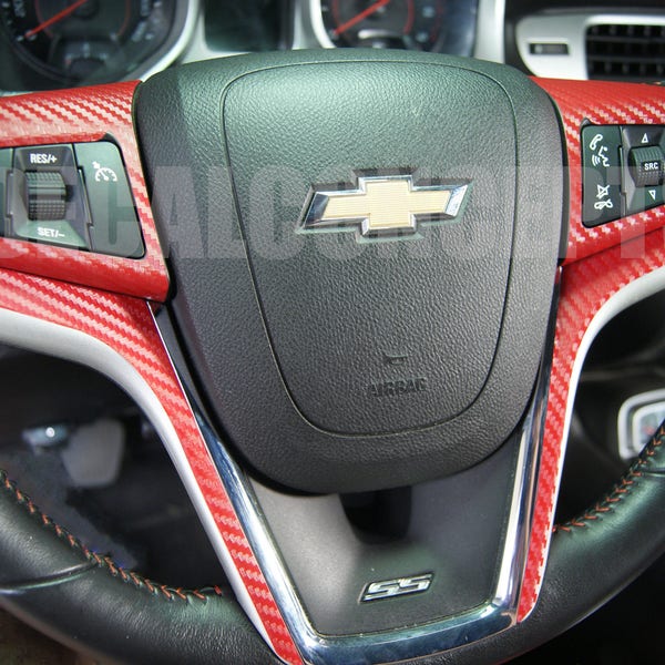 Camaro Carbon Fiber Full Steering Wheel Accent Decal Cover (2012-2015)