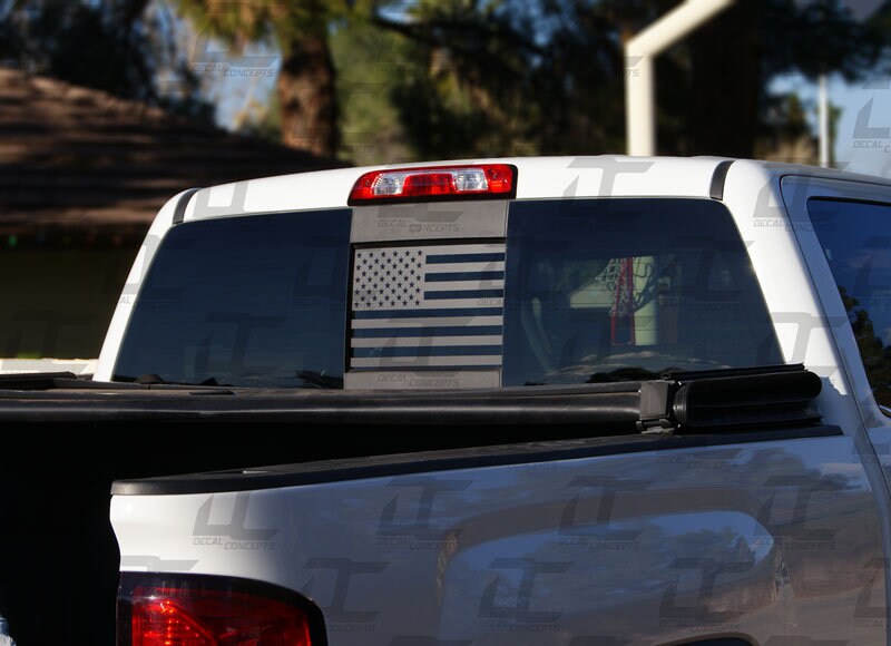American Flag Rear Window Accent Decal - Fits 2015-2018 Chevy Silverado ...