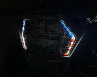 American Flag Grill Fang Light Accent Decal Kit For Polaris RZR 1000 XP (2019-2025)