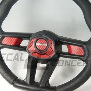 Carbon Fiber Steering Wheel Dress Up Decal Kit Inlay For Can-Am Maverick X3