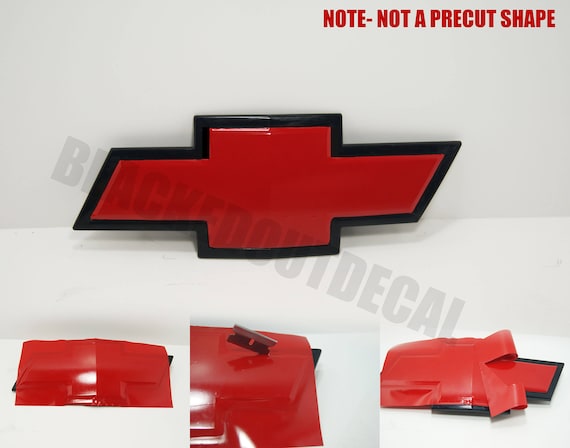 Gloss Red Chevy Emblem Vinyl Wrap Kit 2 Sheets 