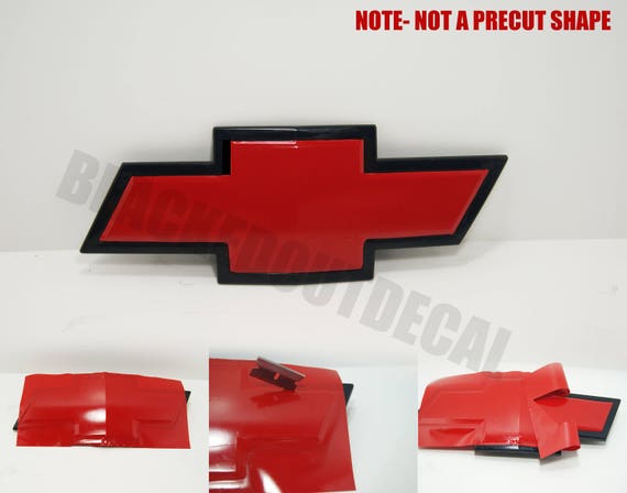 Gloss Red Chevy Emblem Vinyl Wrap Kit 2 Sheets 