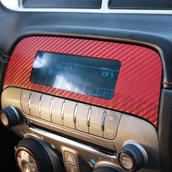 Camaro Carbon Fiber Stereo Overlay Decal kit (2010-2015)