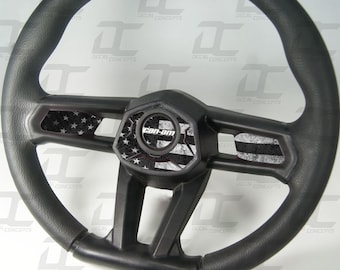 American Flag Steering Wheel Dress Up Decal Kit Inlay For Can-Am Maverick X3