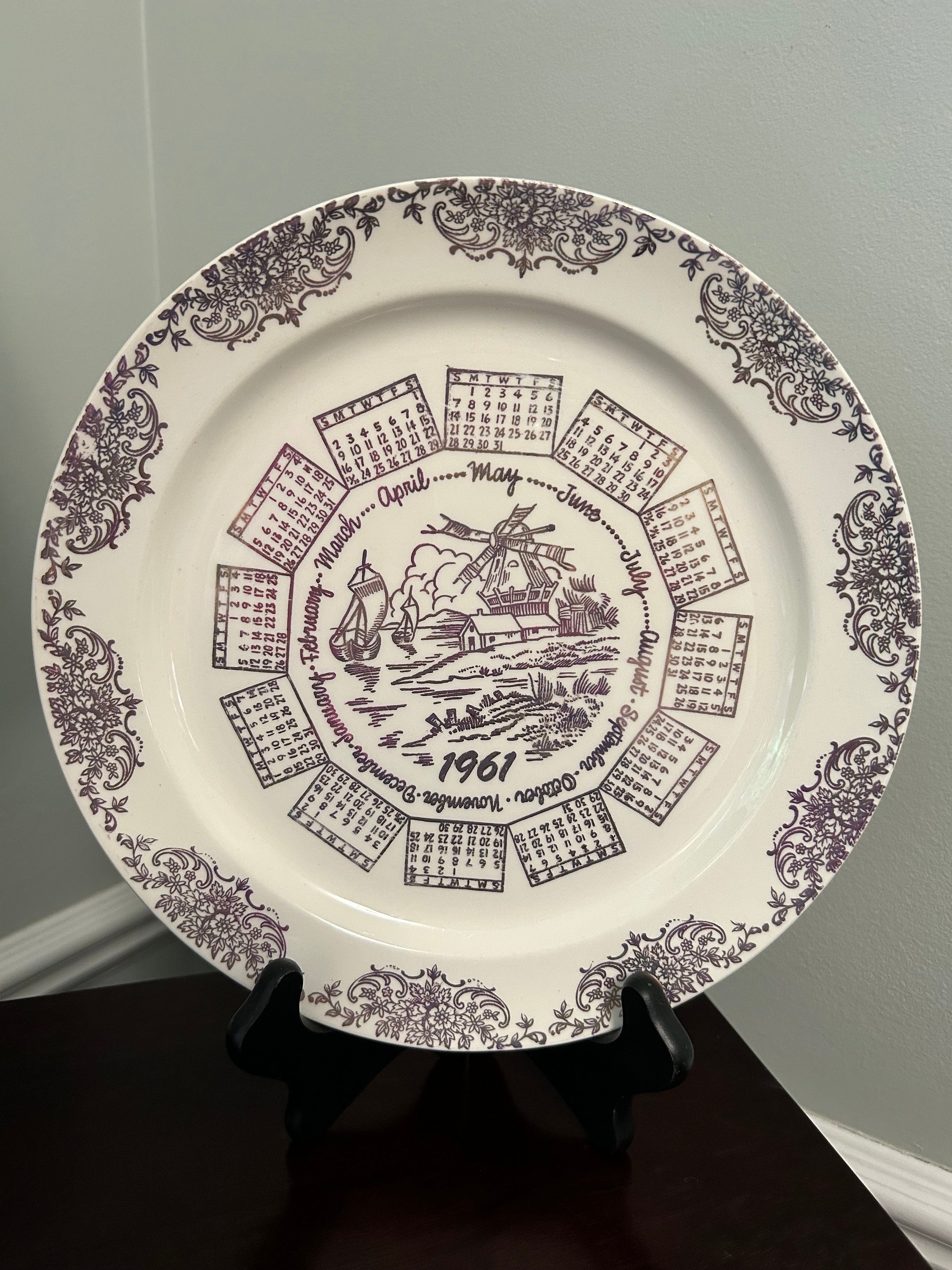Vintage 1961 Calendar Collectors 10 Taylor Smith Plate - Etsy