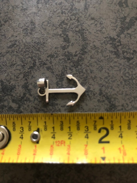 Minimalist High Polish Silver Anchor Pendant - image 3