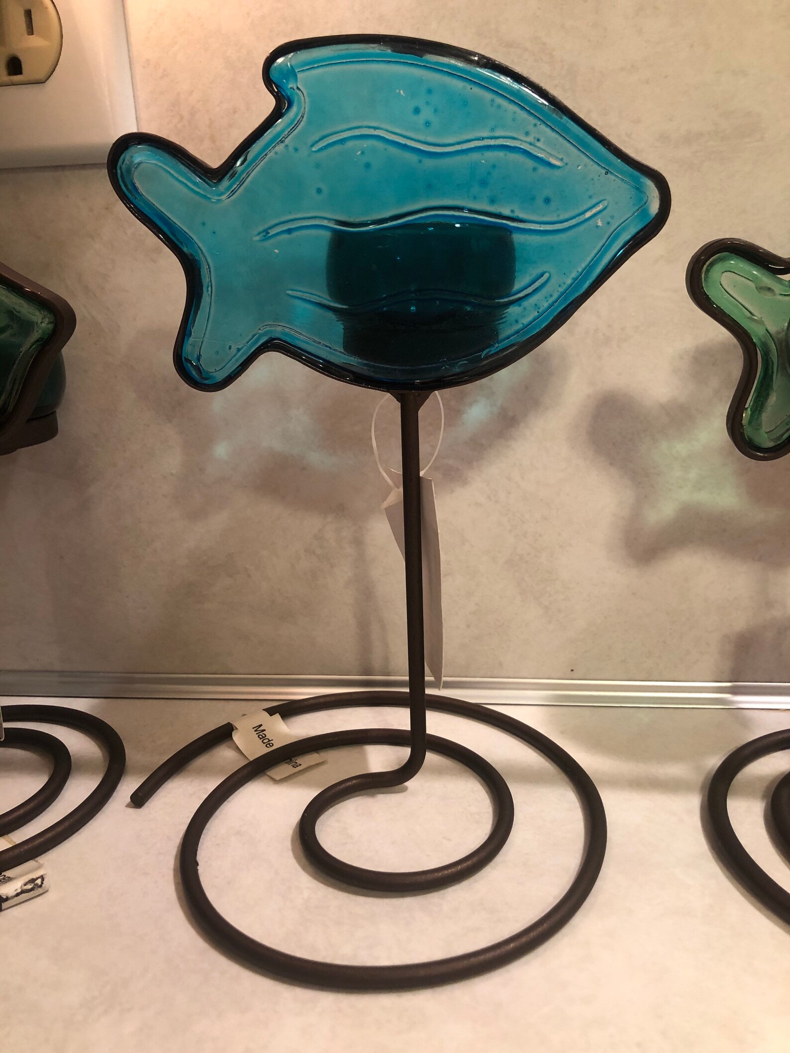 Yankee Candle set of 3 Glass Fish Wrought Iron Tea Light Etsy