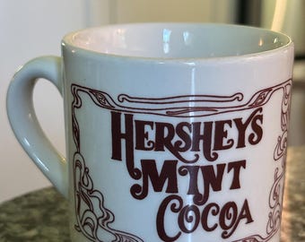 Vintage 1980 Hersheys Mint Cocoa Coffee Cup Recipe on Back