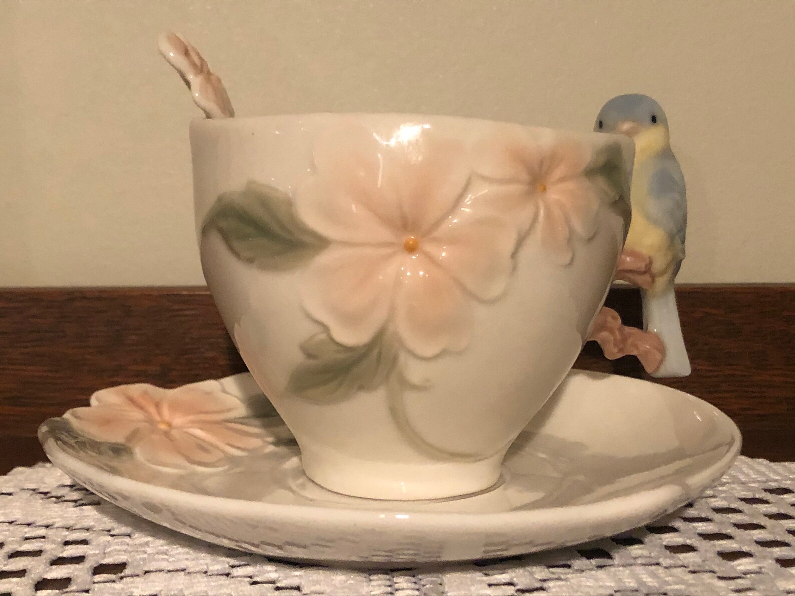 Vintage Cosmos Bluebird Handpainted Tea Cup and Saucer & Etsy