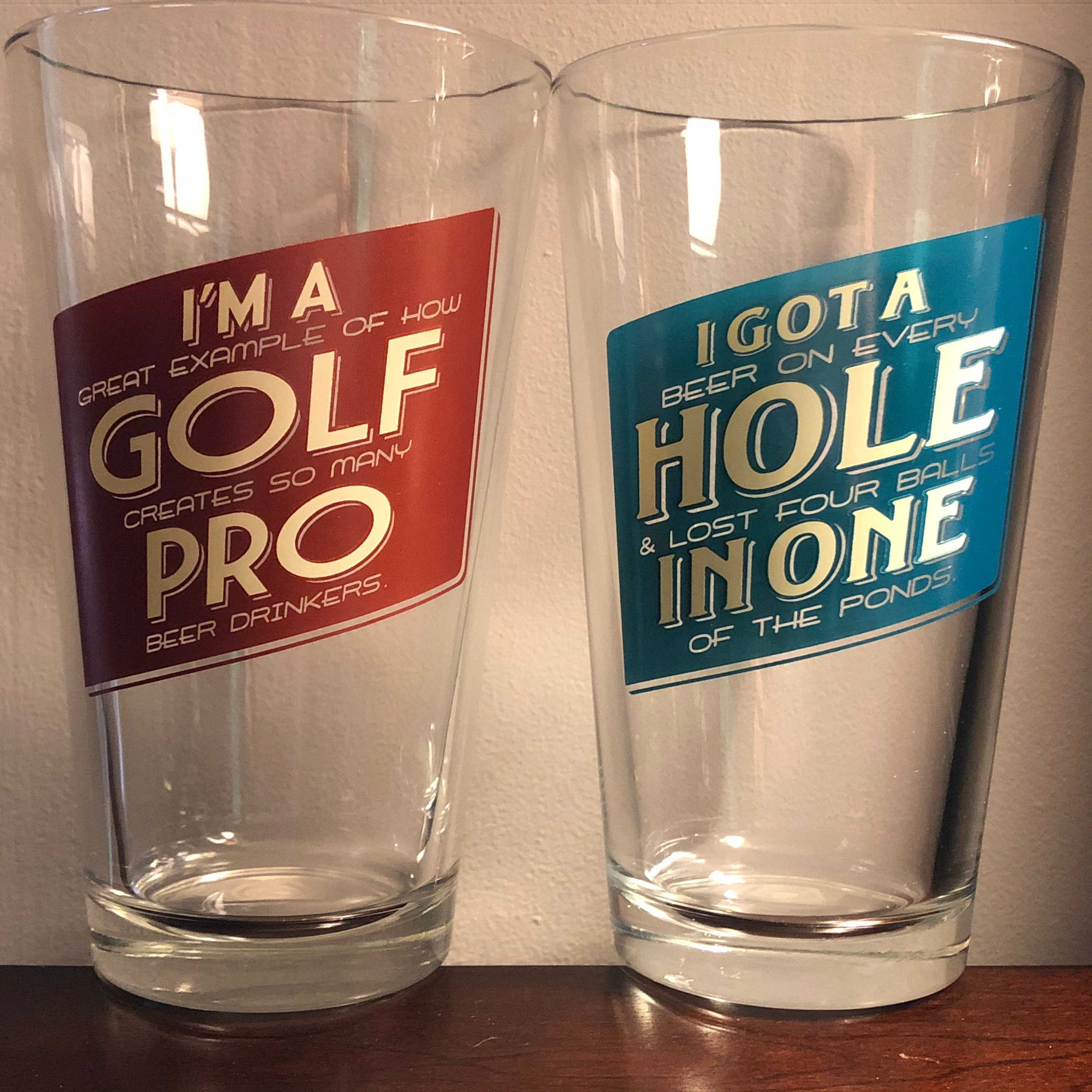 Golf Humorous Drinking Glasses Set de 2 16 oz. Tumblers Etsy