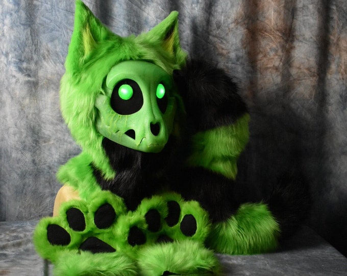 Premade Ecto the Toony skull cat mini partial