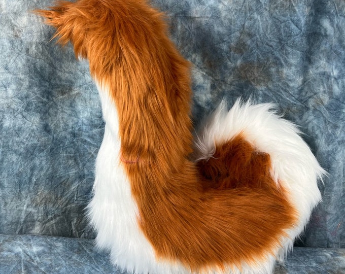 READY TO SHIP!!! Rust & White Husky Tail