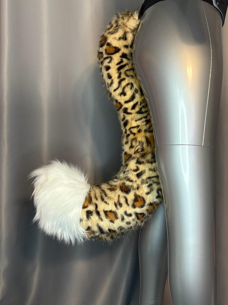 Leopard Pattern White Tip Cat Tail - Etsy