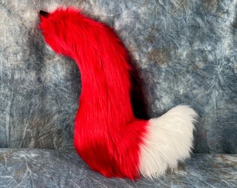READY TO SHIP!!! Stoplight Red Fox Tail