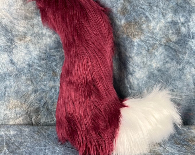 READY TO SHIP!!! Maroon Fox Tail