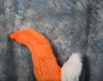 Orange and white Fox fursuit tail