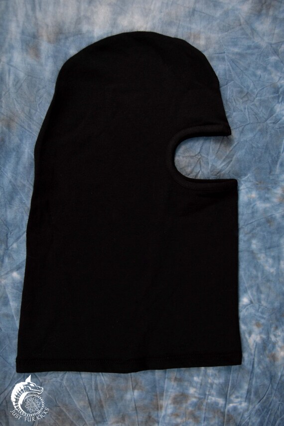 Black Lycra Fursuit Balaclava – Breathable Headwear for Fursuit