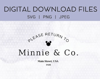 Terug naar muis SVG PNG JPEG digitale download Minnie