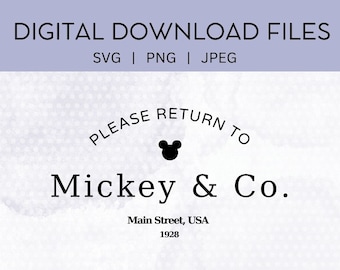 Terug naar Tiffany Mouse SVG PNG JPEG digitale download