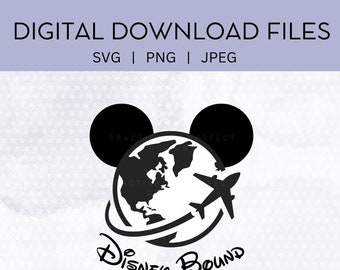 Vakantie gebonden muis oren reizen SVG PNG JPEG digitale download