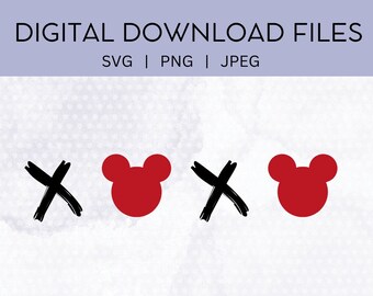 XOXO Valentines Mouse Head Digitaal bestand Aanpasbare cadeaus