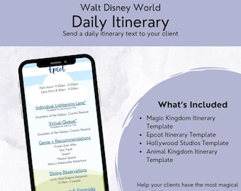WDW-reisbureau Sjablonen voor dagelijks reisplan Canva tekstbaar
