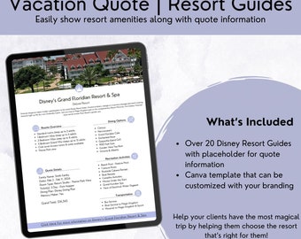 WDW Reisbureau Klantoffertekaarten Resortgidsen Sjablonen Canva