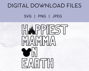 Happiest Mamma On Earth SVG: vakantie gesneden bestand (digitale download)