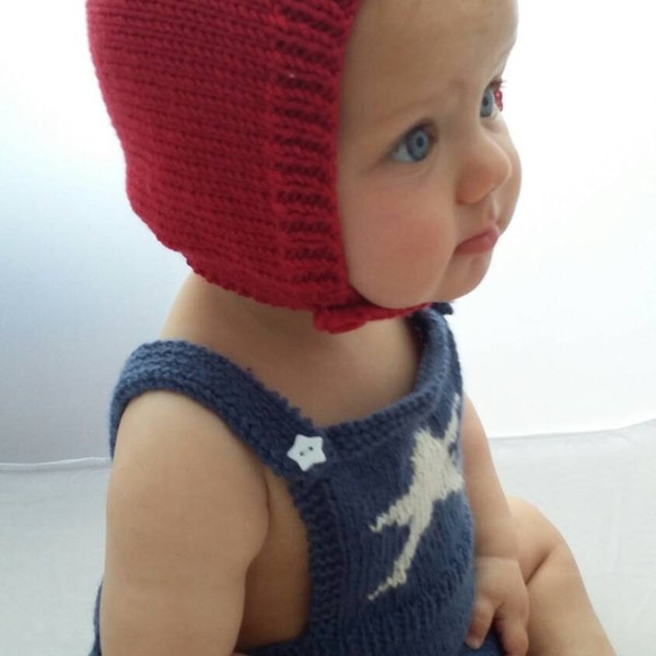 Baby hat, Knitted baby hat, unisex baby hat, pixie cap, new baby gift, in merino wool with button closure