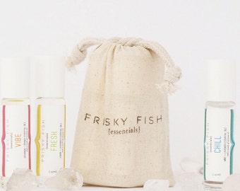 Ensemble de trois poissons fringants meilleur vendant des rouleaux d'huiles essentielles pour l'aromathérapie pour aller