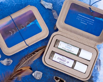 Lot de 2 mélanges d’huiles essentielles dans une boîte cadeau éco-responsable