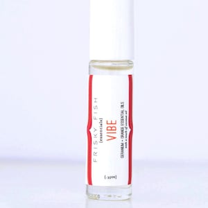 Geranium and Orange Essential Oil Roller, VIBE is a Balancing Floral Blend Bottled in an Easy Roller for Aromatherapy to Go